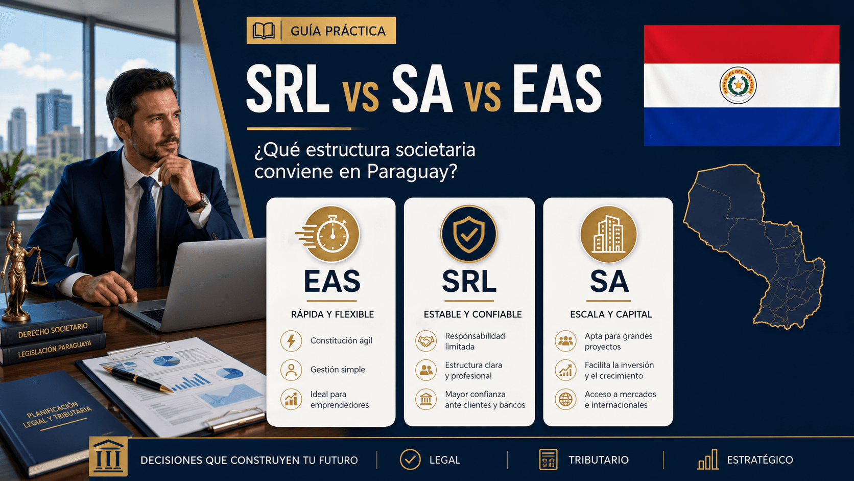 SRL, SA o EAS: qué estructura societaria conviene para tu empresa en Paraguay